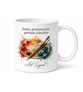 Resim Sanatı Severlere Özel Tasarım Porselen Kupa Bardak Hediye Hediyelik