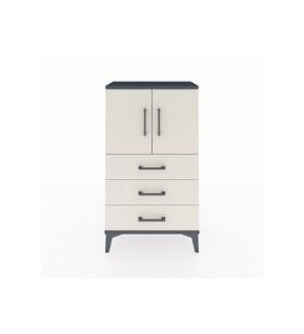 Arges Komodin 2 Raflı 3 Çekmeceli 2 Kapaklı 60x30x106 Antrasit-Aytaşı