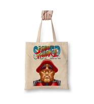 Street Fighter 08 Beyaz Bez Çanta Uzun Saplı Alışveriş Çantası Plaj Çantası