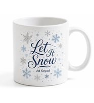 Let It Snow Yazılı Kar Yağışı Temalı Özel Tasarım Kupa Bardak Hediye