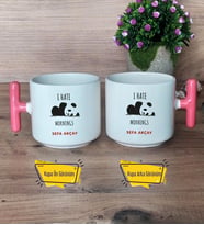Sevimli Panda Kupa Bardak T Pembe Kulplu Arkadaşa Hediye
