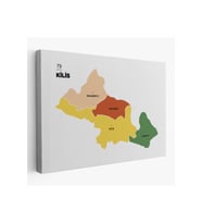 Kilis İli ve İlçeler Haritası  Dekoratif Kanvas Tablo 1389