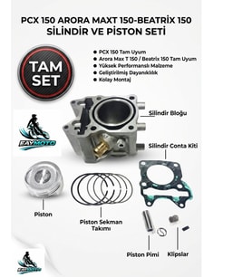 Honda PCX 150 2014-17/Arora Max T 150 /Beatrix 150 Komple Silindir Piston Takımı Arasmto
