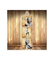 Marilyn Monroe Tasarımlı Üçlü Retro Ahşap Poster Ü404