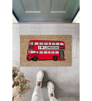 Dekoratif Dijital I Love London Otobüsü Kırmızı Kapı Paspası Dış Mekan Paspas