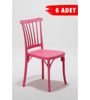 6 Adet Violet Pembe Sandalye / Balkon-Bahçe-Mutfak