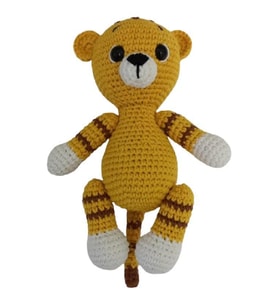 Sevimli Kaplan Bubi Uyku Arkadaşı Amigurumi Organik Oyuncak