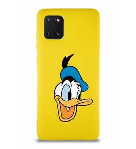 Samsung Galaxy A81 Soft Premier Kapak Donald Duck-A Tasarımlı Silikon Kılıf - Sarı (Şeffaf)