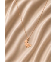 Kişiye Özel 925 Ayar Gümüş Minimal Ördek Figürlü Kolye (Rose)