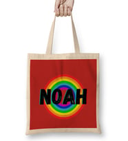Noah Name Custom - vintage Retro Rainbow Style Design Gift Baby-Gift For Him Bez Çanta Uzun Saplı