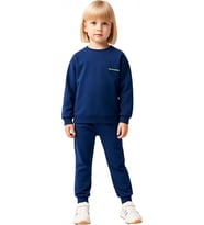 Çocuklar İçin Yumuşak Pamuk Karışımlı Oversize Sweatshirt ve Eşofman Altı Seti Kaliteli Şık