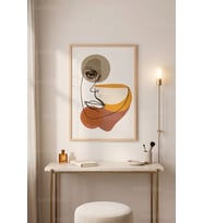 Minimalist Yüz Çizimi 1. Kalite Ahşap Çerçeveli Tablo