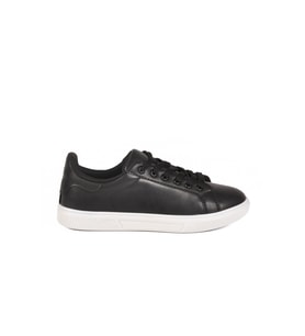 AYK'S Siyah Beyaz Bağcıklı Hafif Cilt Erkek Sneaker Mota 600 M (Siyah - Beyaz)