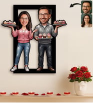 BK Gift Kişiye Özel Sevgili Karikatürlü 3D Ahşap Tablo -38, Fotoğraftan Karikatür, Sevgililer Günü Hediyesi, Ev Hediyesi