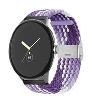 Samsung Galaxy Watch Gear S2 3 41mm 42mm Active 2 40mm 44mm Kordon Metal Klipsli (Mor-Beyaz)