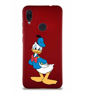 Xiaomi Redmi Note 7 Soft Premier Kapak Donald Duck-D Tasarımlı Silikon Kılıf - Mürdüm (Şeffaf)