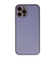 Apple İphone 12 Pro Max Kılıf Coco Deri Silikon Kapak - Açık Lila
