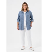 Kadın Taş Baskı Detaylı Gömlek Bluz İkili Takım Y26-50160 - İndigo