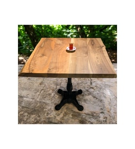CAFE MASA Ahşap Kütük Masa ASLAN AYAK KARE 70x70