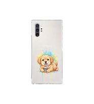 Samsung Galaxy Note 10 Plus ile Uyumlu Splash Köpek Tasarımlı Şeffaf Silikon Kılıf