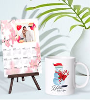 BK Gift Kişiye Özel Yılbaşı Tasarımlı Kupa Bardak ve 13x18cm Fotoğraf Kartlı Şövaleli 2024 Takvim Hediye Seti-20