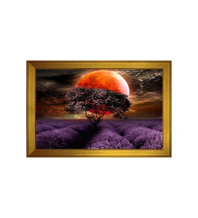 Manzara Temalı Kanvas Tablo 80 x 110 cm Gold Çerçeve