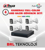 Dahua 4 Kameralı 30 Metre Renkli Gece Görüşlü Full HD Güvenlik Kamera Seti