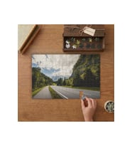 Dağların Arasındaki Uzun Yol Tasarımı 240 parça Ahşap Puzzle Ahşap Kutuda MP03097