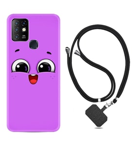 INFINIX Hot 8 9 10 11S Hot 10 Play 10T Kılıf Boyun Askılı Silikon Purple Sweety 1717