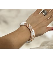 Chichibeads Altin Beyaz Bohem Bileklik