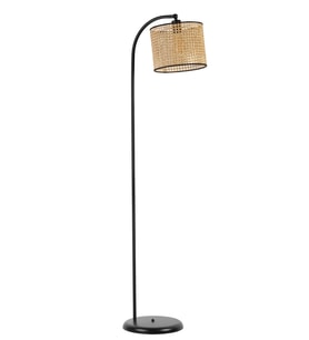 AZRA SİYAH SİLİNDİR RATTAN ABAJURLU LAMBADER