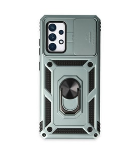 Galaxy A52 Kılıf Pars Lens Yüzüklü Silikon - Yeşil
