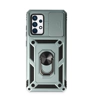 Galaxy A52 Kılıf Pars Lens Yüzüklü Silikon - Yeşil