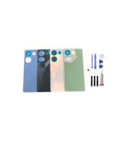 Tecno Camon 20 Uyumlu Arka Cam Kapak Pil Kapağı (SİYAH) Tamir Seti + B7000 Yapıştırıcı