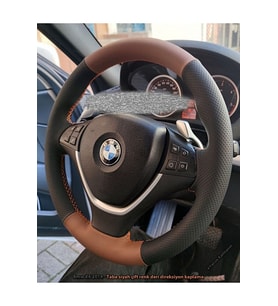 Bmw X6 Araca Özel Deri Direksiyon Kılıfı (taba Noktalı)