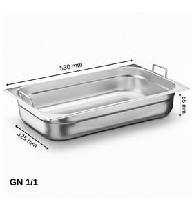 ÜRET Saplı Gastronom Küvet GN 1/1 65 mm 9 lt