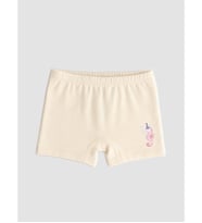 LCW Kids Ekru Baskılı Kız Çocuk Boxer