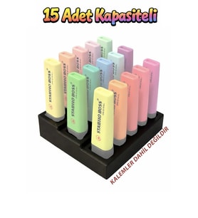 15 Adet Kapasiteli Çok Amaçlı Kalem & Fosforlu Kalem Standı Masaüstü Düzenleyici Organizer l