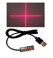Usb Kablolu 5mW 650nm Kırmızı Artı Lazer Modül 1 Metre Kablo Lens ile Odak Ayarlı 12mm Çap İşaretle
