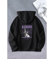Unisex Kadın Erkek NewYork Şimşek Modeli Oversize Sweatshirt 2 İPLİK (Siyah)