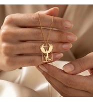 Kişiye Özel İhtişamlı Tasarım Anka Kuşu Model Kolye 925K Gümüş (Gold)