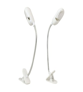 Çiftli LED mandallı gece okuma lambası, yatak başında kullanıma uygun (Krem)