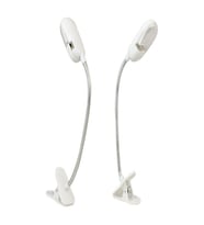 Çiftli LED mandallı gece okuma lambası, yatak başında kullanıma uygun (Krem)