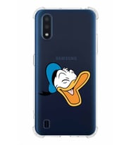 Samsung Galaxy A01  Köşe Korumalı Antişok Kapak Donald Duck Tasarımlı Şeffaf  Kılıf