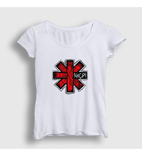 Presmono Kadın Beyaz Rhcp Red Hot Chili Peppers T-Shirt 108321tt (Beyaz)