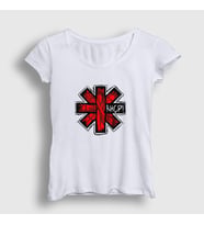 Presmono Kadın Beyaz Rhcp Red Hot Chili Peppers T-Shirt 108321tt (Beyaz)