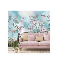 Dreamwall Vintage Çiçekler Desenli Silinebilir Sağlıklı Tekstil Duvar Kağıdı (Çok Renkli)