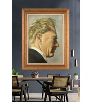 Altın Varaklı Çerçeveli Paspartulu Atatürk Tablo nh72 (Gold)