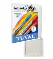 Tuval 15x15 Astarlı Kare Mini Tuval 1 Adet Resim Küçük Tuvali 15x15 Tual Akrilik Boya Yağlı Boya İçin İdeal (Beyaz)