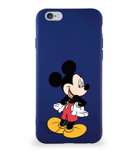 Apple iPhone 6S Soft Premier Kapak Mickey Mouse-D Tasarımlı Silikon Kılıf - Lacivert (Şeffaf)